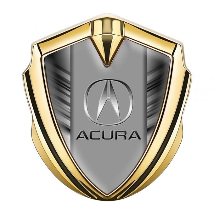 Acura Bodyside Domed Emblem Graphite Greyscale Stripes Classic Logo