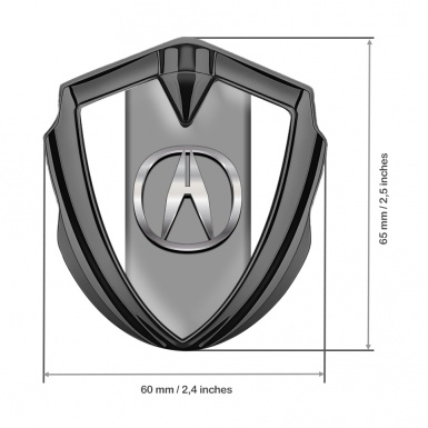 Acura 3D Car Metal Domed Emblem Graphite White Pearl Chrome Logo Motif