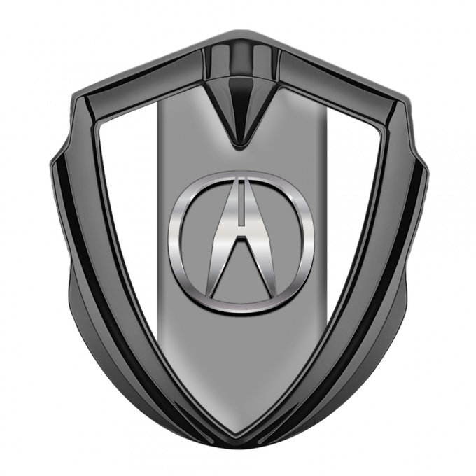 Acura 3D Car Metal Domed Emblem Graphite White Pearl Chrome Logo Motif