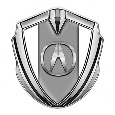 Acura 3D Car Metal Domed Emblem Silver White Pearl Chrome Logo Motif