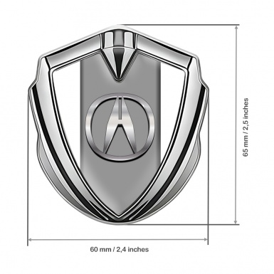 Acura 3D Car Metal Domed Emblem Silver White Pearl Chrome Logo Motif