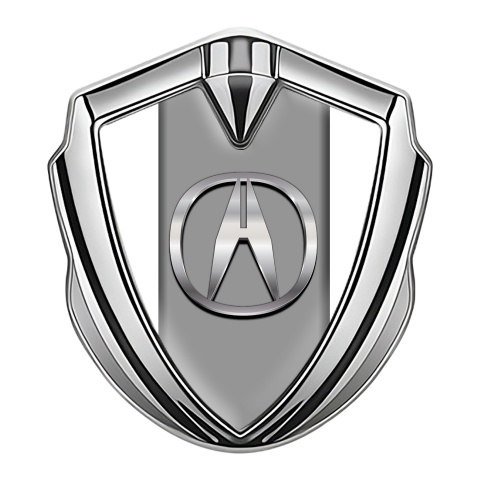 Acura 3D Car Metal Domed Emblem Silver White Pearl Chrome Logo Motif
