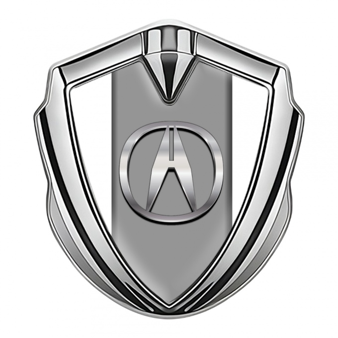 Acura 3D Car Metal Domed Emblem Silver White Pearl Chrome Logo Motif