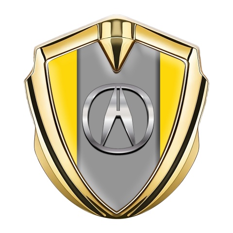 Acura Emblem Badge Self Adhesive Gold Yellow Theme Metallic Logo