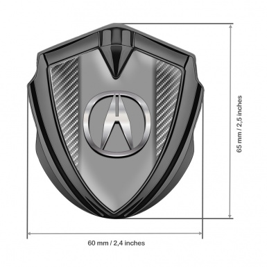 Acura Emblem Fender Badge Graphite Light Carbon Polished Logo Design