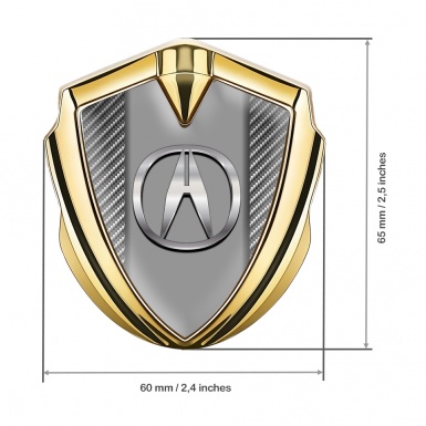 Acura Emblem Fender Badge Gold Light Carbon Polished Logo Design