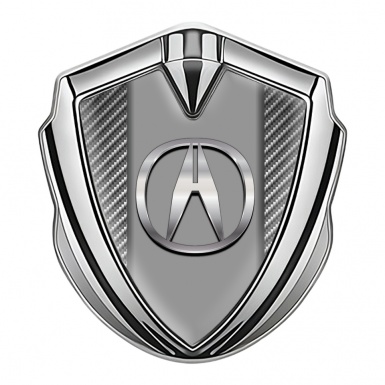 Acura Emblem Fender Badge Silver Light Carbon Polished Logo Design