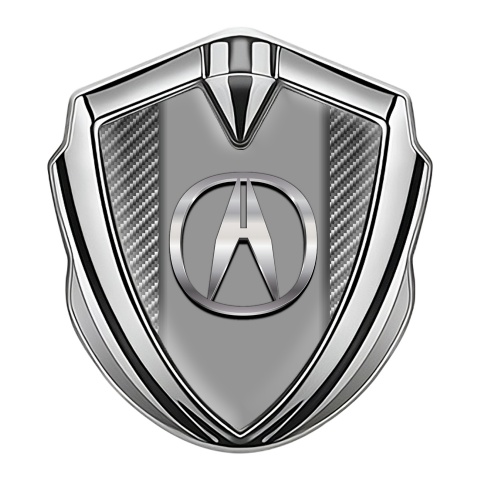 Acura Emblem Fender Badge Silver Light Carbon Polished Logo Design