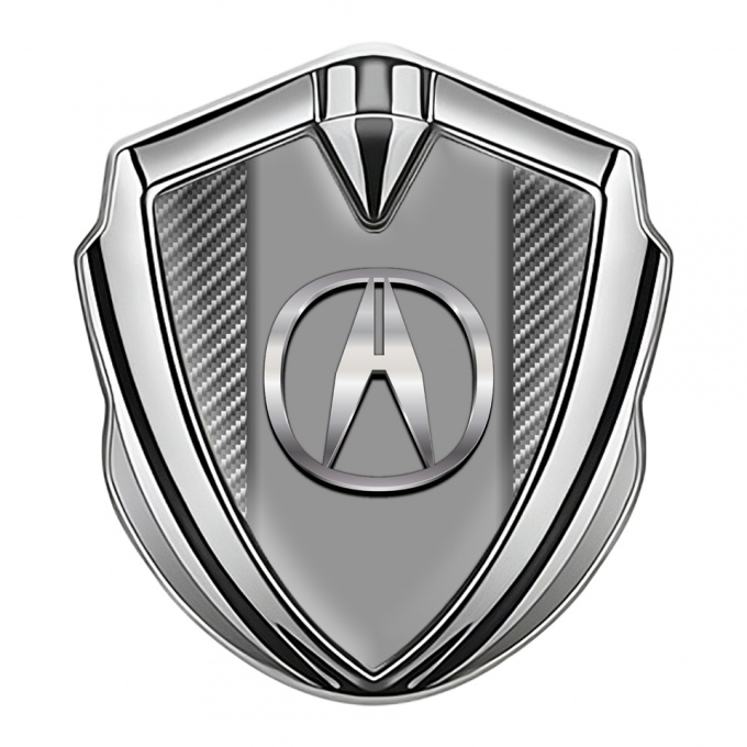 Acura Emblem Fender Badge Silver Light Carbon Polished Logo Design