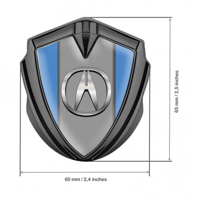 Acura Fender Emblem Badge Graphite Glacial Blue Polished Edition