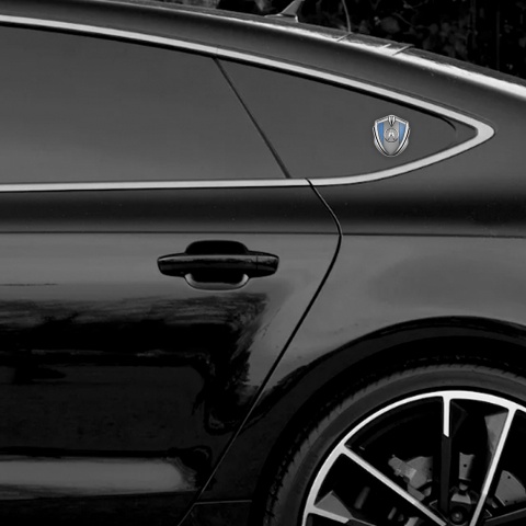 Acura Fender Emblem Badge Silver Glacial Blue Polished Edition