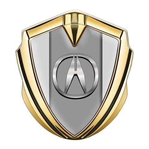 Acura Emblem Trunk Badge Gold Moon Grey Big Chromatic Logo Effect