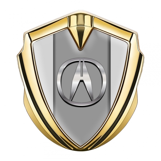 Acura Emblem Trunk Badge Gold Moon Grey Big Chromatic Logo Effect