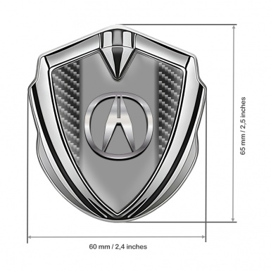 Acura Emblem Self Adhesive Silver Dark Carbon Chromatic Logo Design