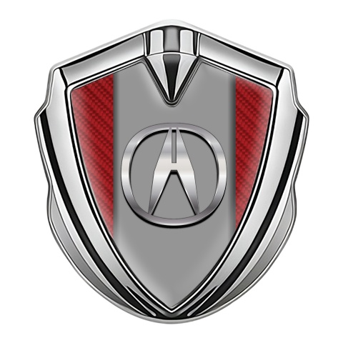 Acura Trunk Emblem Badge Silver Red Carbon Chromatic Logo Effect
