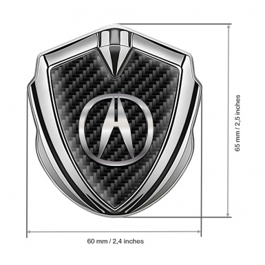 Acura Bodyside Emblem Self Adhesive Silver Black Carbon Chromatic Logo