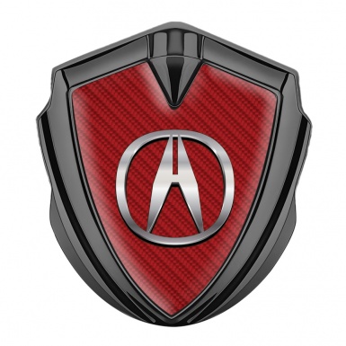 Acura Metal Emblem Self Adhesive Graphite Red Carbon Polished Design