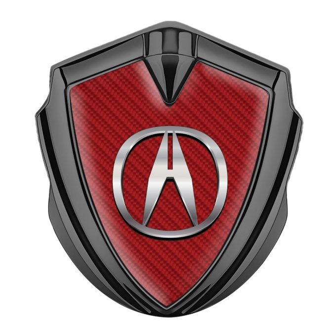 Acura Metal Emblem Self Adhesive Graphite Red Carbon Polished Design