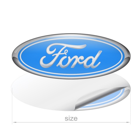 Ford Emblem Silicone Sticker Classic 3D Blue