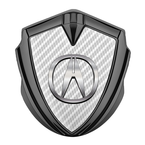 Acura 3D Car Metal Domed Emblem Graphite White Carbon Polished Logo
