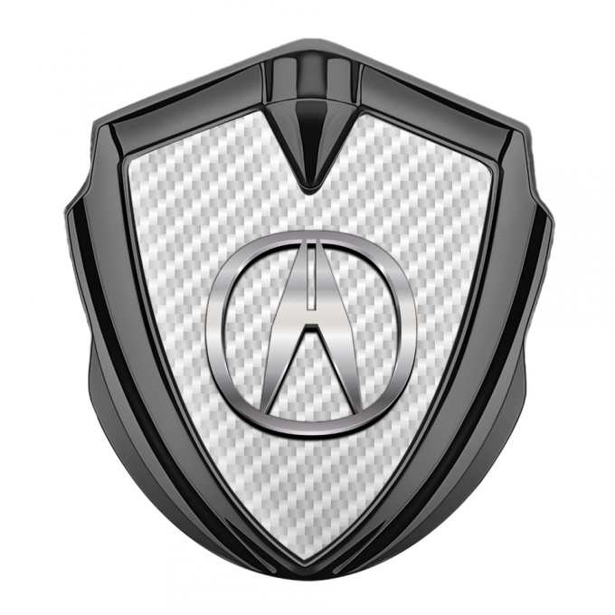 Acura 3D Car Metal Domed Emblem Graphite White Carbon Polished Logo