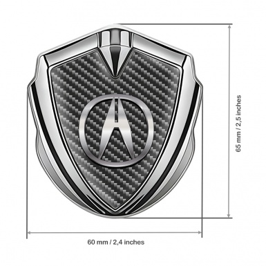Acura Bodyside Emblem Self Adhesive Silver Dark Carbon Chromatic Logo