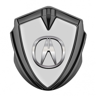 Acura Emblem Badge Self Adhesive Graphite Grey Base Polished Logo