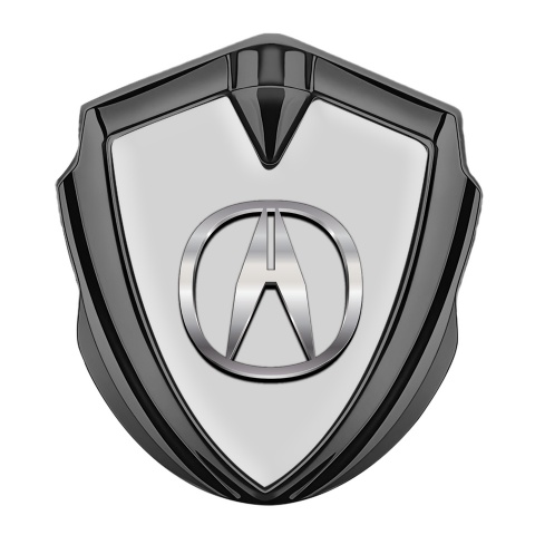 Acura Emblem Badge Self Adhesive Graphite Grey Base Polished Logo