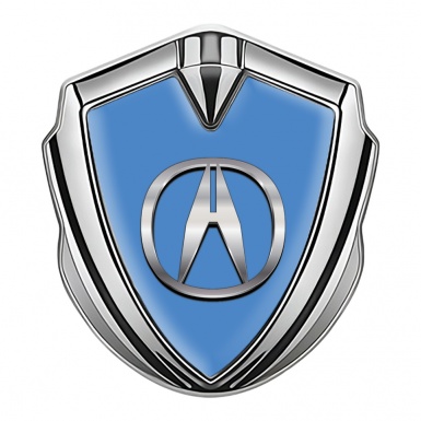 Acura Emblem Fender Badge Silver Glacial Blue Chromatic Logo Design