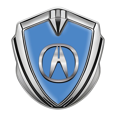 Acura Emblem Fender Badge Silver Glacial Blue Chromatic Logo Design