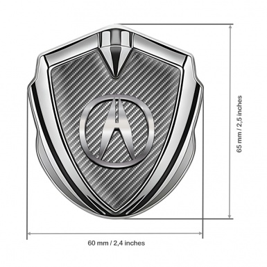 Acura Emblem Trunk Badge Silver Light Carbon Chromatic Variant