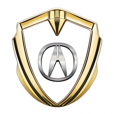 Acura Trunk Emblem Badge Gold White Pearl Chromatic Logo Design