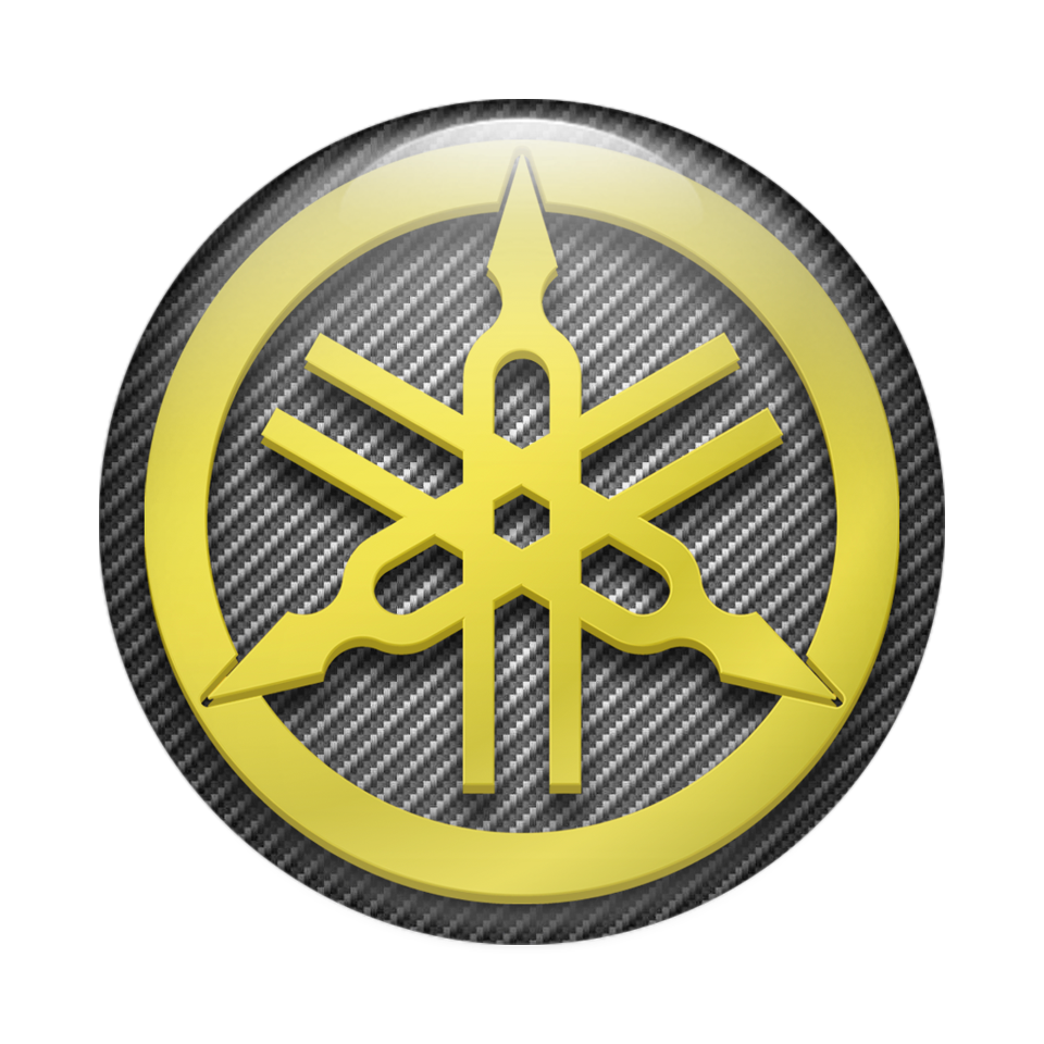 Yamaha Emblem Silicone Sticker Yellow Carbon