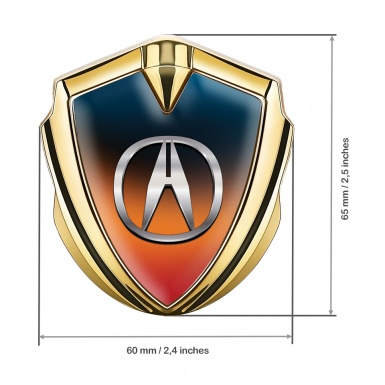 Acura Bodyside Emblem Self Adhesive Gold Color Gradient Chromatic Logo