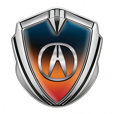 Acura Bodyside Emblem Self Adhesive Silver Color Gradient Chromatic Logo