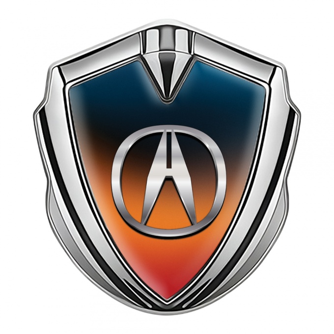 Acura Bodyside Emblem Self Adhesive Silver Color Gradient Chromatic Logo