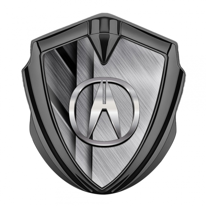 Acura Metal Emblem Self Adhesive Graphite Crossed Plates Polished Design