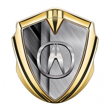Acura Metal Emblem Self Adhesive Gold Crossed Plates Polished Design