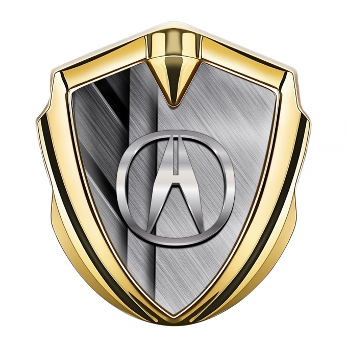 Acura Metal Emblem Self Adhesive Gold Crossed Plates Polished Design