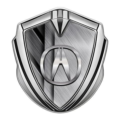 Acura Metal Emblem Self Adhesive Silver Crossed Plates Polished Design