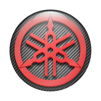 Yamaha Emblem Silicone Sticker Red Carbon