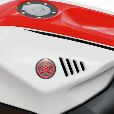 Yamaha Emblem Silicone Sticker Red Carbon