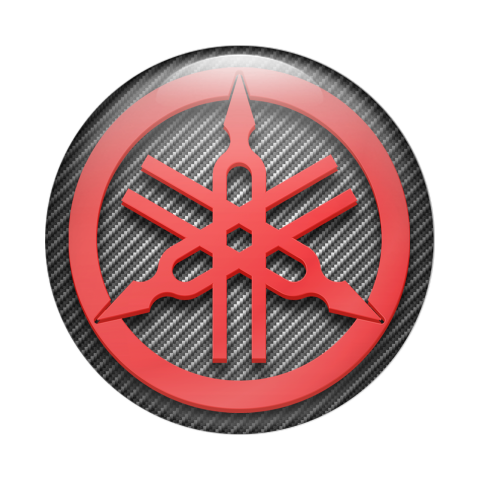 Yamaha Emblem Silicone Sticker Red Carbon