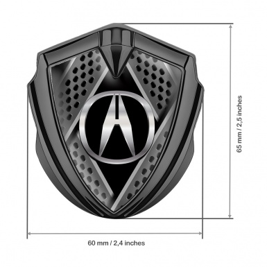 Acura Bodyside Emblem Self Adhesive Graphite Bladed Motif Polished Logo