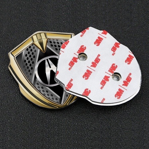 Acura Bodyside Emblem Self Adhesive Gold Bladed Motif Polished Logo