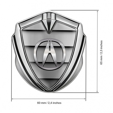 Acura Emblem Badge Self Adhesive Silver Grille Effect Chromatic Logo