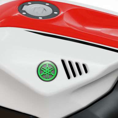 Yamaha Emblem Silicone Sticker Green Carbon