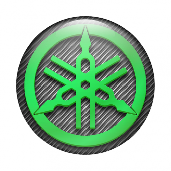 Yamaha Emblem Silicone Sticker Green Carbon