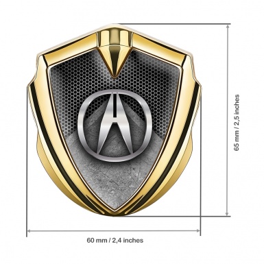 Acura Bodyside Emblem Badge Gold Honeycomb Stone Slab Edition