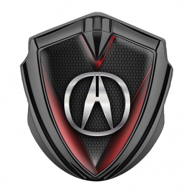 Acura Trunk Emblem Badge Graphite Dark Mesh Red Elements Chrome Logo